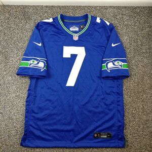 2024 Seattle Seahawks Geno Smith Jersey Nike Vintage Logo Blue Mens Large